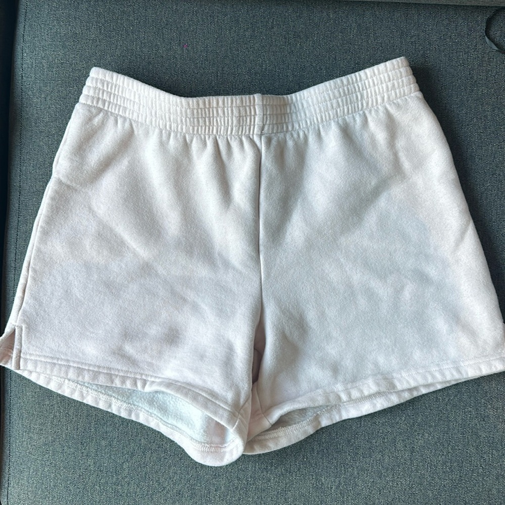 TNA cozy fleece sweatshorts light pink